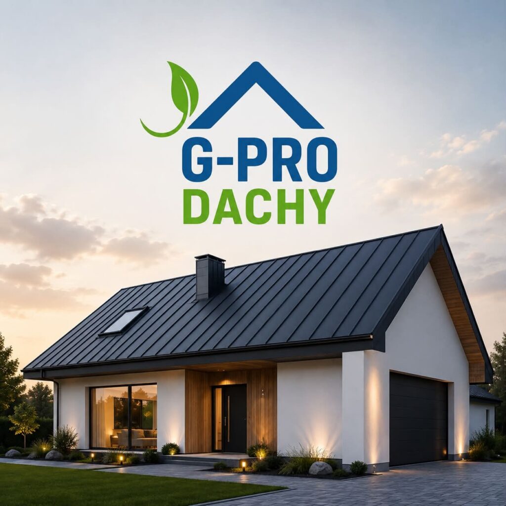 Nowoczesny dom z dachem z blachy na rąbek stojący wykonanym przez G-PRO Dachy